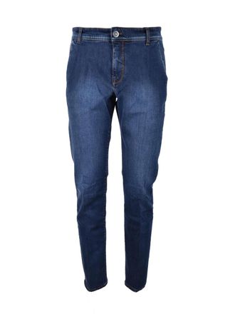 Giampaolo Blue Slim Cotton-Blend Jeans