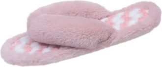 Generic Womens Flip Flops Slippers Ladies Fluffy Faux Fur Warm Shoes Memory Foam Comfy Open Toe Slippers with Non-Slip Outsole