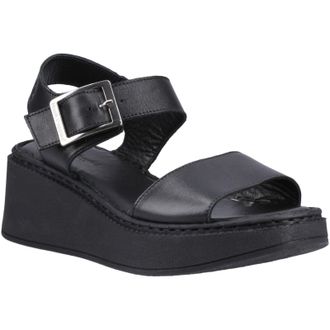 Hush Puppies Beatrix Wedge Dames Zwarte Sleehakken Van Leer