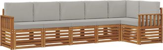 vidaXL Conjunto De Sof&aacute;s De Exterior 6 Uds. Gris Natural Y Claro Vidaxl