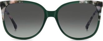 Kate Spade New York Kaysie 58mm Gradient Square Sunglasses in Green/dark Grey Sf at Nordstrom