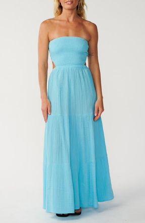 Rip Curl Premium Surf Strapless Cutout Maxi Dress in Sky Blue at Nordstrom, Size X-Small