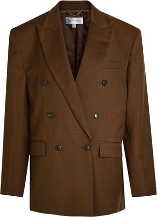 Ronny Kobo 1988 Double-breasted Woven Blazer - Brown - XS/S (UK6-8 / XS)
