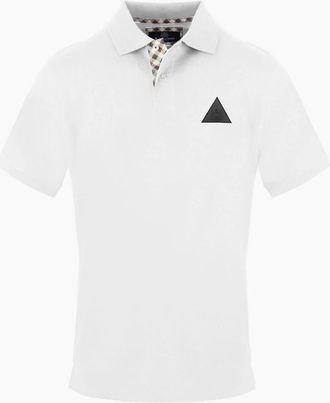 Aquascutum Mens Collared Neck Short Sleeve Polo Shirt - White - Size: 2X large