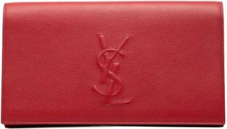 Saint Laurent Pre-owned Clutches, female, Red, Size: ONE SIZE Pre-owned Leather Clutch