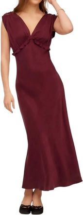 Fifteen Twenty Womens Cierra Ruffle Detail Midi Dress In Wine