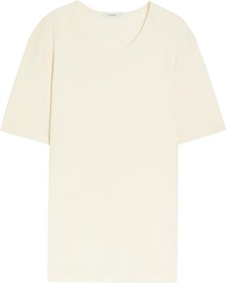 Christophe Lemaire Wide-neck Cotton T-shirt - Cream - XL