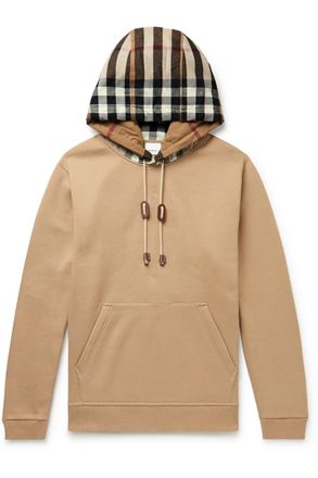 Burberry Checked Cotton-Blend Jersey Hoodie