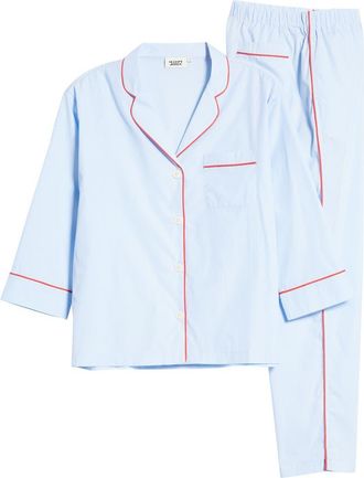 Sleepy Jones Marina Pajama Set in Blue at Nordstrom, Size Xx-Large