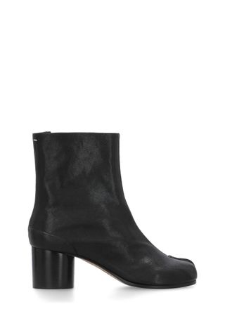 Maison Margiela Black Tabi Cylindrical-Heel Leather Boots