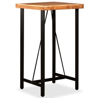 Berkfield Home Bar Table Solid Acacia Wood 60x60x107 cm in Brown | Size: 60 x 60 x 107 cm