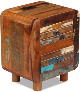 vidaXL Vidaxl - Mesita De Noche De Madera Maciza Reciclada 43x33x51 Cm