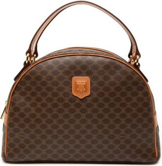 Celine Borsa a mano in tela cerata Macadam con design curvo 1996 - Marrone