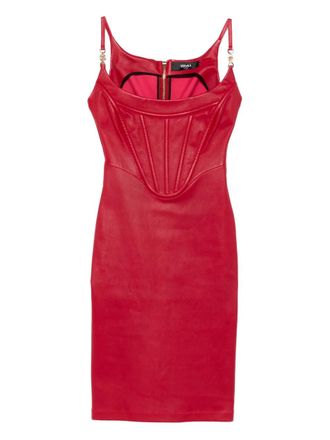 Versace Medusa 95 leren midi-jurk met korset - Rood