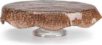 IVV portadulces con borde ondulado de diamante cm-26 decoraci&oacute;n cromo avellana