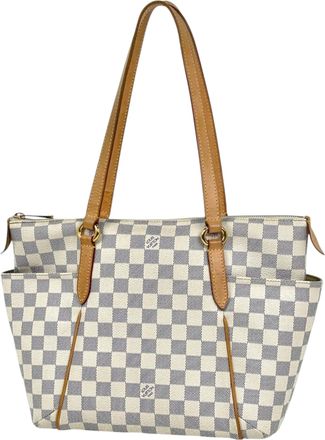 Louis Vuitton White Damier Azur Shoulder Bag Tote Bag (Pre-Owned)