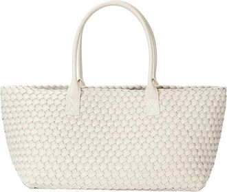 Tiffany & Fred Large Hand-Woven Leather Tote