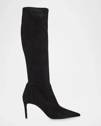 Stuart Weitzman 75mm Stuart Power Suede Knee-High Boots