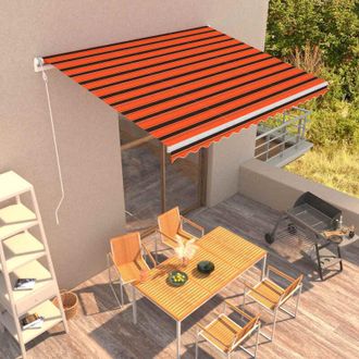 vidaXL Toldo Autom&aacute;tico Retr&aacute;ctil Naranja Y Marr&oacute;n 400x300 Cm Vidaxl