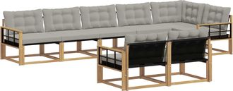 vidaXL Conjunto De Sof&aacute;s De Exterior 8 Uds. Blanco Y Gris Claro Vidaxl