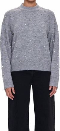 Pistola Denim Aura Crewneck Sweater In Charcoal Diamonte