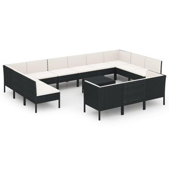 vidaXL 14 Pcs Garden Lounge Set Con Coj&iacute;n De Pozo De Terciopelo