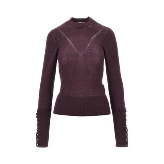 Paco Rabanne Silk and merino wool-blend sweater Woman S