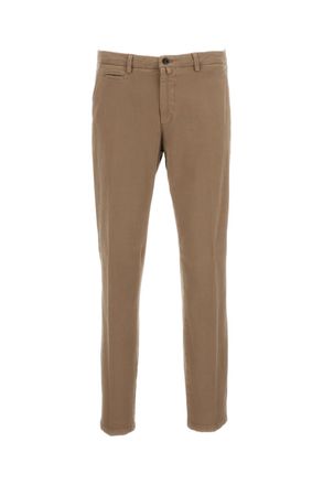 BRIGLIA 1949 Beige Stretch Cotton Straight-Leg Pants
