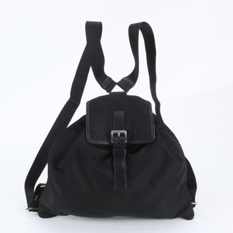 Prada Black Leather Nylon Backpack (Pre-Owned)