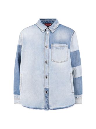 Gucci Camicia In Denim Logo
