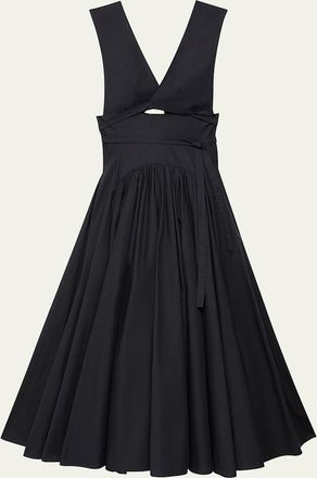 Another Tomorrow Cutout Flared Wrap Dress