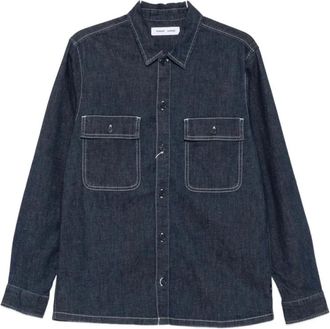 Sams&oslash;e & Sams&oslash;e Sadamon GV Overshirt - Heren - Spijkeroverhemden - Blauw - M - Katoen - Overhemden