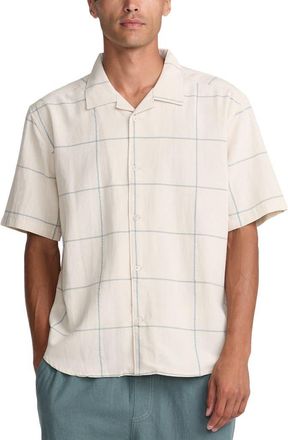 Rvca Vacancy Plaid Camp Shirt in Ceramic at Nordstrom, Size Xx-Large