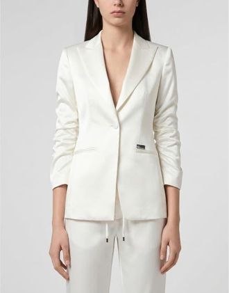 Philipp Plein Cady Cargo Fit Blazer Women in Offwhite at Nordstrom, Size X-Small