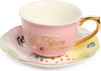 Creative Brands Ceramic Tea Cup & Saucer Set in Pink at Nordstrom Rack