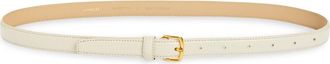 Vince Stitched Feathered Edge Belt in Milk /Antique Brass at Nordstrom Rack, Size X-Small