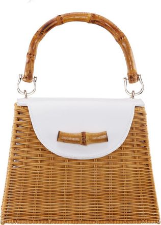 Nina Capri Top Handle Bag in Natural/white at Nordstrom