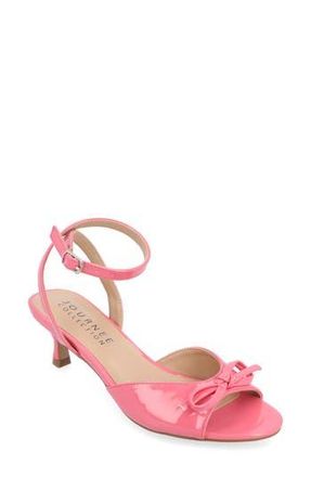 Journee Collection Jennifer Bow Ankle Strap Sandal in Pink at Nordstrom Rack, Size 5.5
