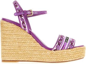 Dolce & Gabbana Schoenen, Dames, Paars, 40 EU, Leer, Stijlvolle Sandalen voor Zomeroutfits