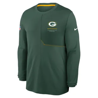 Nike Green Bay Packers Sideline Coach Nike Mens Dri-FIT NFL Long-Sleeve Top in Green | 03B1063K7T-B8B