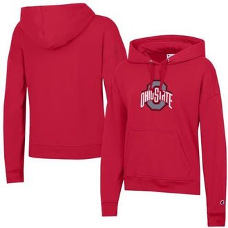 Champion Womens Champion Scarlet Ohio State Buckeyes Powerblend Fleece Pullover Hoodie at Nordstrom, Size Medium