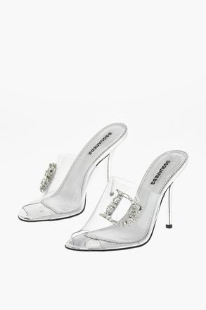 Dsquared2 Open-Toe Clog TRASPARENT QUEEN With Rhinestone Logo 11 cm Heel Dsquared2