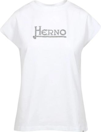 Herno T-shirts en Poloshirts Wit+Grijs - Dames - T-shirts - Wit - 2XL - Katoen - Tops