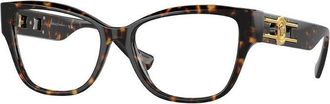 Versace Eyeglasses Rectangle Full Rim, Havana Frame And Clear Demo Lenses Lens Ve3347108