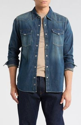 AG - Adriano Goldschmied Aiden Western Denim Button-Up Shirt in Ostend at Nordstrom Rack, Size X-Small