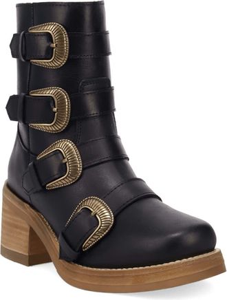 Dingo Topanga Buckle Strap Bootie in Black at Nordstrom, Size 7.5