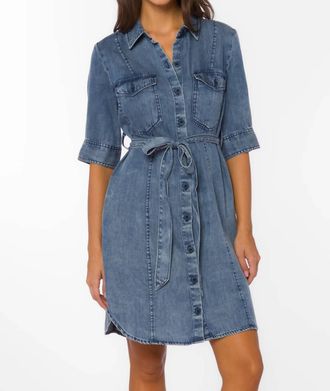 Velvet Heart Austine Button Mini Dress In Deep Waters