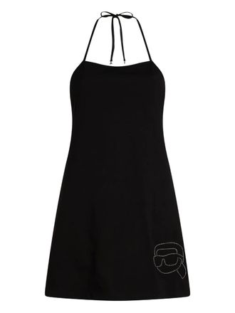 Karl Lagerfeld Ikon rhinestone beach dress - women - Organic Cotton - S - Black