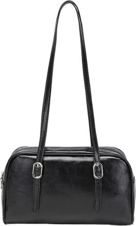 Generic Korean Retro Underarm Womens Shoulder Bag Simple Commuter Briefcase Versatile Large Capacity Tote(Black)