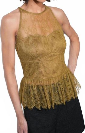 Greylin Flora Halter Top In Golden